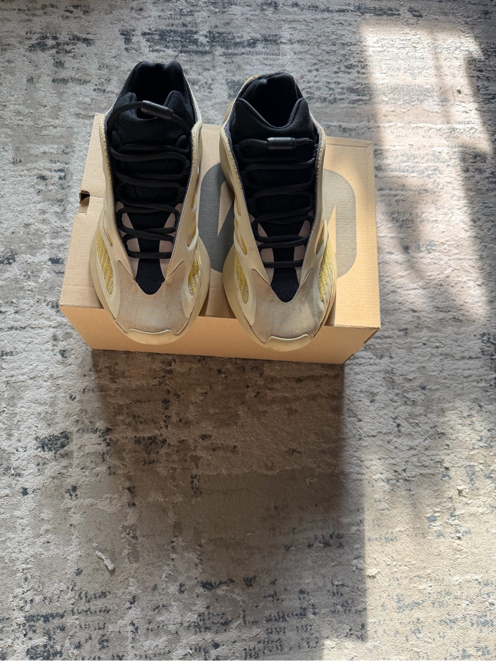 Yeezy Men's Sneakers in Cream, Black and Yellow
